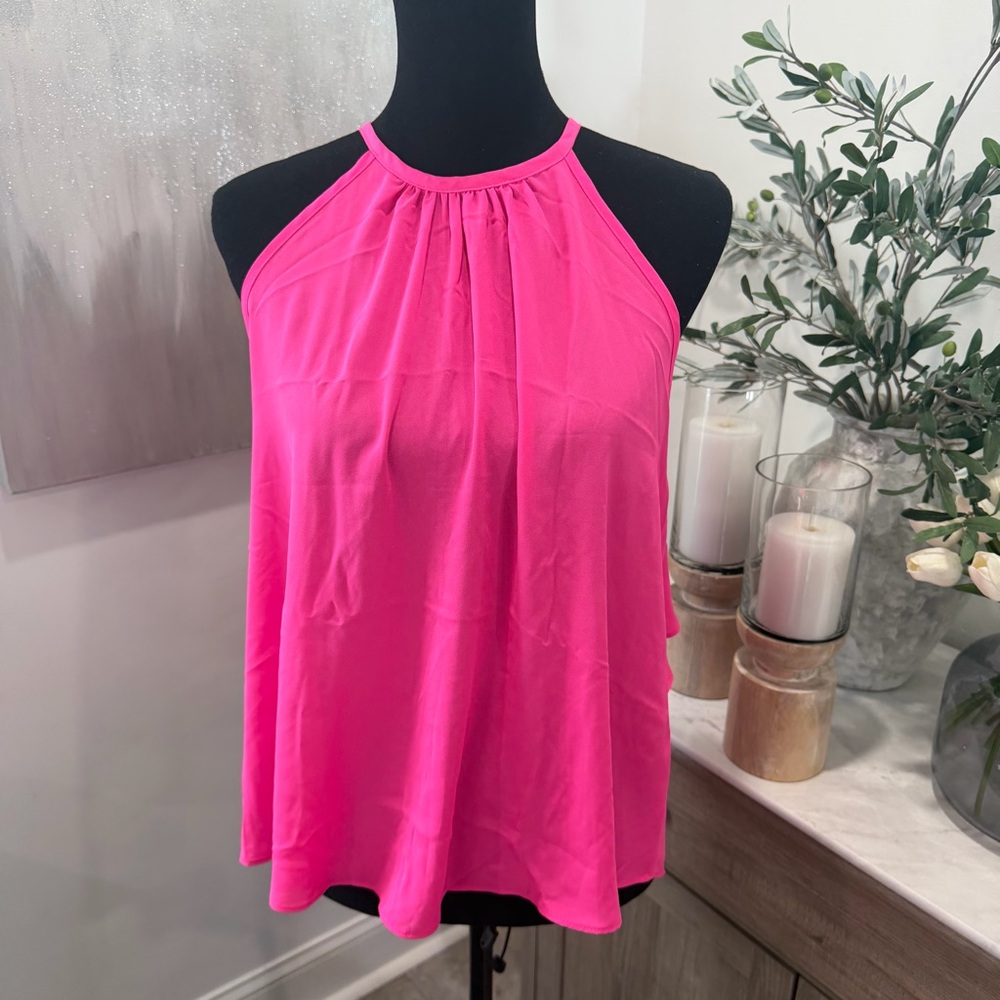 Women's Hot Pink Halter Neck Top